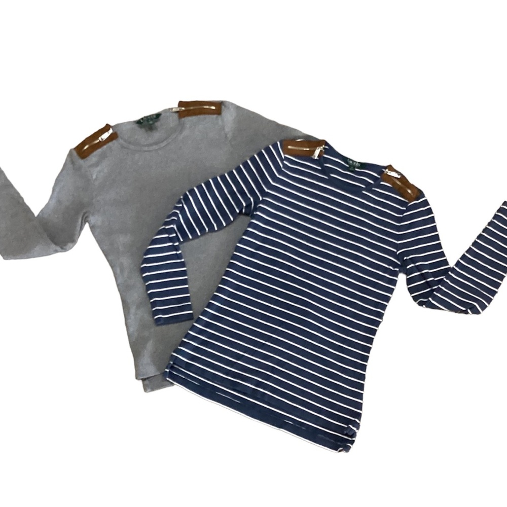 Lauren Loose V-Neck Contrasted Knitted Top